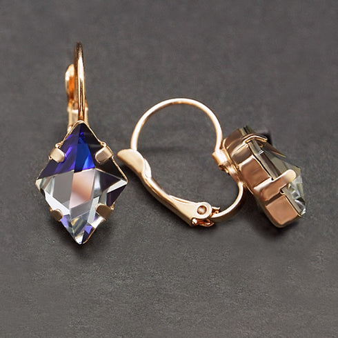 Auskari "Kristāla Rombs III (Bermuda Blue)" ar Swarovski™ kristāliem